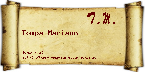 Tompa Mariann névjegykártya