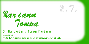 mariann tompa business card
